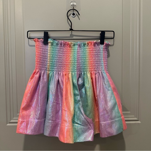 NWT Queen Of Sparkles Rainbow Smocked Swing Shorts Size XS Extra Small - Picture 3 of 5